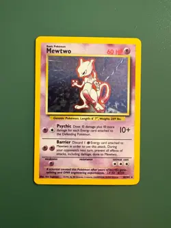Mewtwo 10/102 Holo Rare Base Set Unlimited Pokemon Card WOTC 1999 Vintage - Image 1