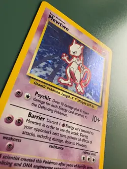 Mewtwo 10/102 Holo Rare Base Set Unlimited Pokemon Card WOTC 1999 Vintage - Image 2