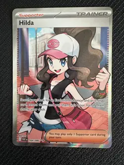Hilda 164/086 Full Art Ultra Rare White Flare Holo Pokemon TCG Card Near Mint - Image 1