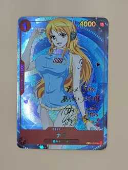 ❤ NAMI Signature Manga One Piece Anime Waifu Card Girl Foil Doujin Holo ACG❤ - Image 1