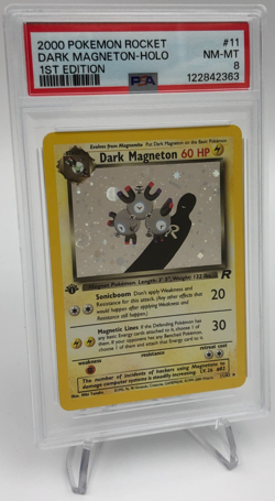 2000 POKEMON TEAM ROCKET Card DARK MAGNETON -HOLO 12/82 1ST EDITION grade PSA 8 - Image 1