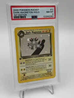 2000 POKEMON TEAM ROCKET Card DARK MAGNETON -HOLO 12/82 1ST EDITION grade PSA 8 - Image 4
