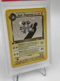 2000 POKEMON TEAM ROCKET Card DARK MAGNETON -HOLO 12/82 1ST EDITION grade PSA 8 - Image 5