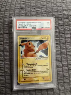Pikachu Gold Star Holon Phantoms 104/110 PSA 1.5 (LOW POP OF 4) Pokemon Card - Image 1