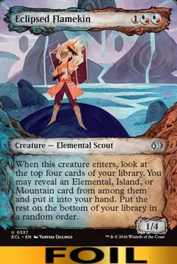 Eclipsed Flamekin ** FOIL SHOWCASE ** Lorwyn Eclipse - CUC NM MTG - Image 1