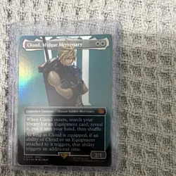 Magic: The Gathering- Cloud, Midgar Mercenary Mythic - Foil - Borderless- NEW - Image 1