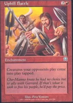 Moderatly Played, English - 1 x MTG Uphill Battle - Foil Mercadian Masques - Image 1