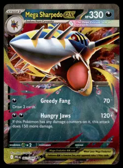 Mega Sharpedo ex 061/094 Double Rare Phantasmal Flames Pokemon Near Mint - Image 1