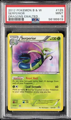 2012 POKEMON B&W DRAGONS EXALTED #125 SERPERIOR PSA 9 - Image 1