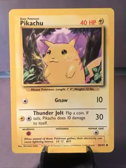 Pokemon TCG Base Set Pikachu #58/102 Common 1999 VTG WOTC LP - Image 1
