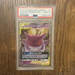 Pokemon 2019 Sun & Moon Team Up Gengar & Mimikyu GX #53/181 PSA 10 - Image 1