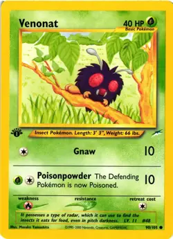 Pokemon TCG Venonat 90/105 Neo Destiny 1st Edition VLP - Image 1