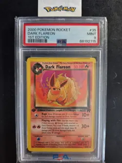 First Edition 2000 Pokemon Rocket 35/82 Dark Flareon PSA Mint 9 - Image 1