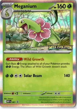 Meganium 001 - Mega Evolution Prerelease Stamped Promo Holo Pokemon Mint - Image 1