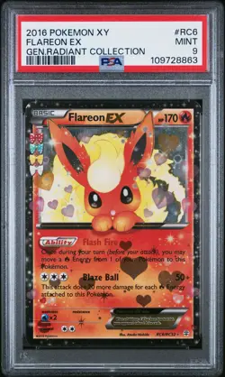 2016 POKEMON XY GENERATIONS RADIANT COLL #RC6 FLAREON EX PSA 9 - Image 1