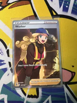 Worker 195/195 Pokemon TCG (Full Art) Sword & Shield - Silver Tempest - Image 4
