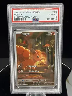 2025 POKEMON MEG EN-MEGA EVOLUTION ILLUSTRATION RARE #138 VULPIX PSA 10 - Image 1
