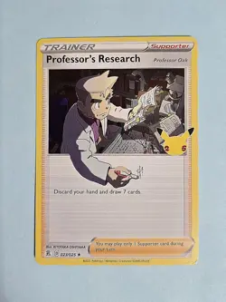 2021 Professor's Research 23/25 - Holo Rare Celebrations NM/MT Pokemon Prof Oak - Image 1