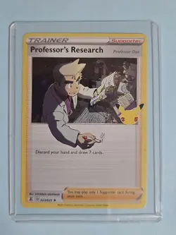 2021 Professor's Research 23/25 - Holo Rare Celebrations NM/MT Pokemon Prof Oak - Image 3