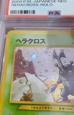 HERACROSS 2000 Pokemon Neo Genesis (Japanese) Holo /w Swirl #214 - PSA 6 - Image 3