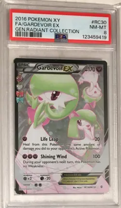 2016 Pokemon XY Generations Radiant Collection PSA 8 Gardevoir EX FULL ART #RC30 - Image 1