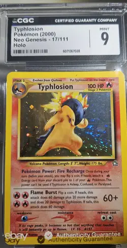 2000 Pokemon NEO GENESIS Typhlosion Holo # 17/111 CGC -9 EBAY AUTHENTICITY DONE - Image 2