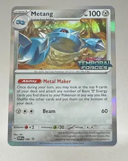 POKEMON TCG METANG SVP090 BLACK STAR PROMO TEMPORAL FORCES MINT PACK TO SLEEVE - Image 1