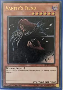YuGiOh Vanity's Fiend Ultra Rare 1st Edition DUDE-EN034/BLLR-EN047 - Image 1