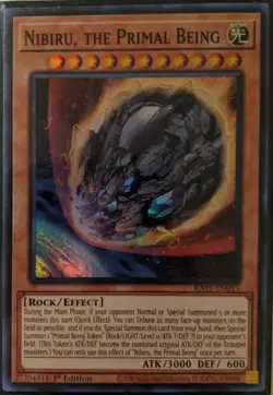 YuGiOh Nibiru, the Primal Being Super Rare 1st Edition RA01-EN015 - Image 1