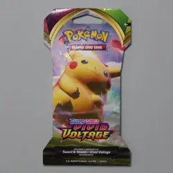Pokemon Trading Cards Sword & Shield Vivid Voltage Sleeved Booster Pack Pikachu - Image 1