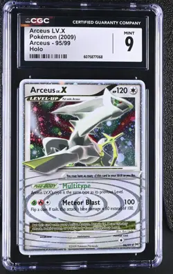 CGC 9 MINT Arceus LV.X 2009 Arceus 95/99 Holo SWIRL Pokemon Card - Image 1