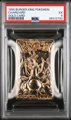 1999 BURGER KING POKEMON GOLD CARDS CHARIZARD PSA 5 - Image 1