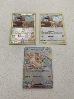 3x Vintage Eevee 2021 Pokemon Card Holo RH + EX Lot 126 Ultra - Image 1