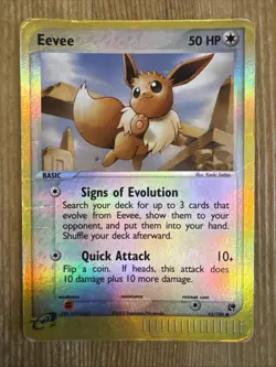 Eevee 63/100 2003 EX Sandstorm Pokemon Card Nintendo Reverse Holo Common DAMAGED - Image 1