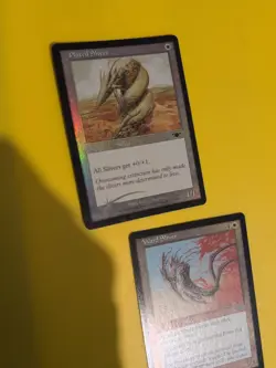 Plated Sliver &Ward Sliver Magic the Gathering 2 Card. Legions. Old Vintage FOIL - Image 2