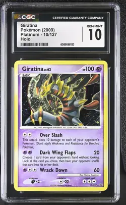CGC 10 GEM MINT Giratina 2009 Platinum 10/127 Holo Pokemon Card - Image 1