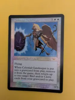 Celestial Gatekeeper rare Magic the Gathering Card. Legions. Old Vintage FOIL - Image 1