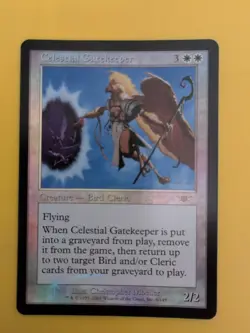 Celestial Gatekeeper rare Magic the Gathering Card. Legions. Old Vintage FOIL - Image 2
