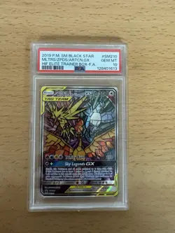 Pokemon Moltres Zapdos Articuno GX Hidden Fates Black Star Promo SM210 PSA 10 - Image 1
