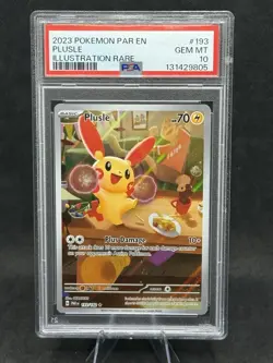Pokemon Paradox Rift Plusle 193/182 SV04 Full Art PSA 10 - Image 1