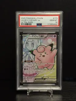 2025 POKEMON JTG EN-JOURNEY TOGETHER ULTRA RARE #173 LILLIE'S CLEFAIRY EX PSA 10 - Image 1