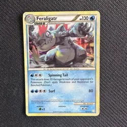 Pokemon TCG Feraligatr 20/123 Cracked Ice Holo Pokemon HGSS Heartgold Souls HP - Image 1