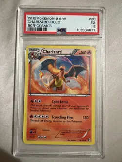 Pokemon 2012 Black White Charizard-Holo BCR-Cosmos 20/149 PSA 5 - Image 1