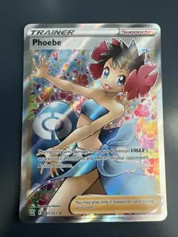 Pokemon TCG Phoebe Sword & Shield Battle Styles 161/163 Holo Full Art NM - Image 1