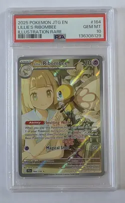 2025 POKEMON JTG EN-JOURNEY TOGETHER ILLUSTRATION RARE LILLIE'S RIBOMBEE PSA 10 - Image 3