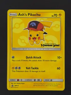 Ash's Pikachu SM111 Pokemon Sun Moon Promo 2017 LP+ 🔥🔥🔥 - Image 1