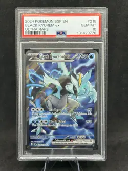 2024 POKEMON SSP EN-SURGING SPARKS ULTRA RARE #218 BLACK KYUREM EX PSA 10 - Image 1