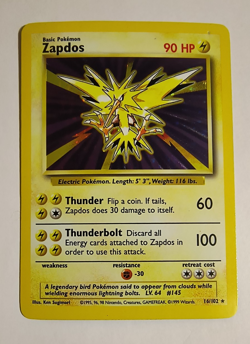 1999 Pokemon Base Set Zapdos Holo Rare 16/102 *READ - Image 1