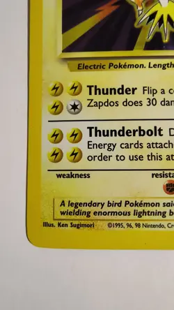 1999 Pokemon Base Set Zapdos Holo Rare 16/102 *READ - Image 4