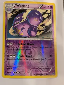 Weezing - 28/124 - XY Fates Collide Pokemon Reverse Holo Foil Nice! - Image 1